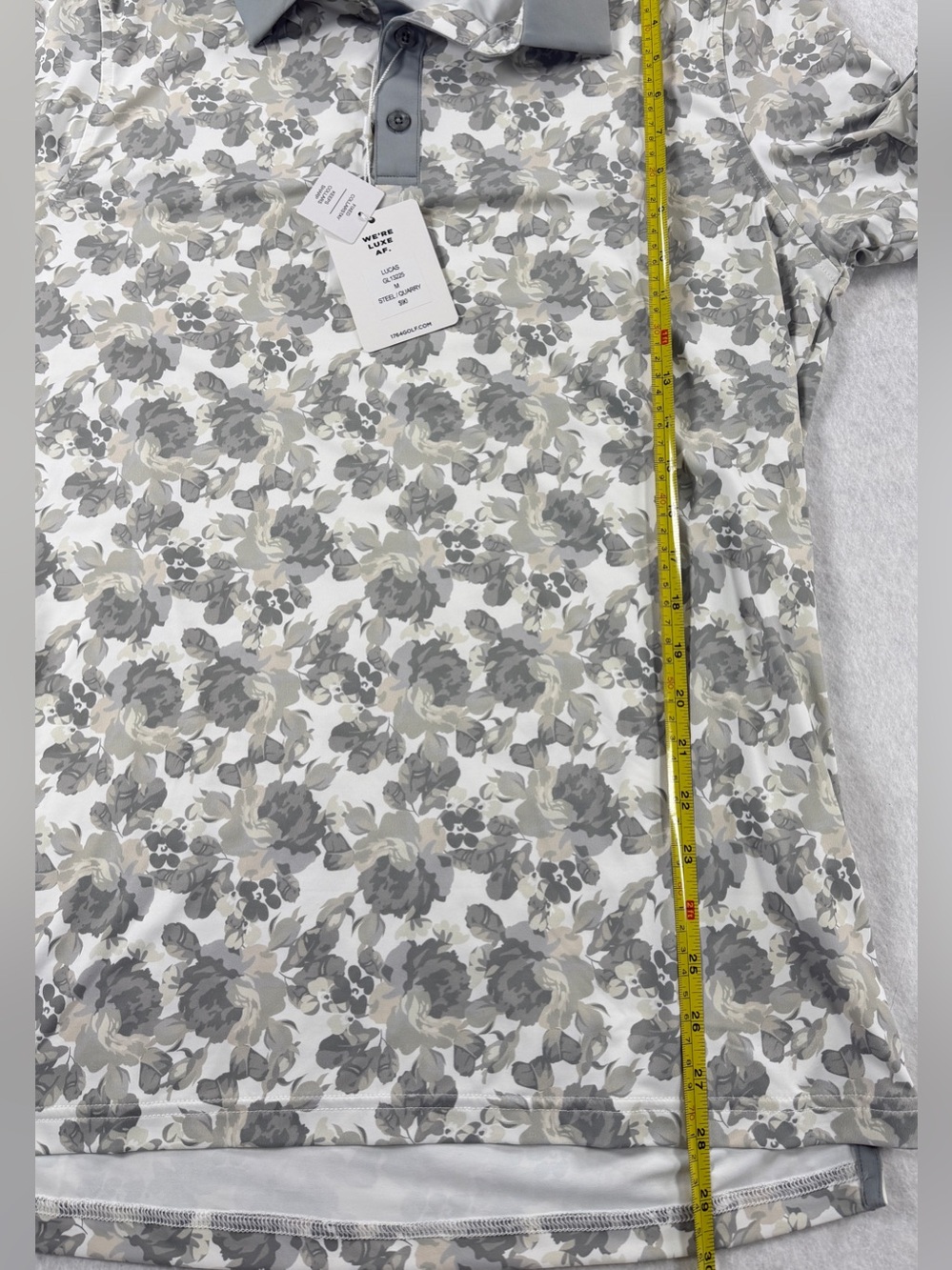 NWT 1764 Golf Graham Luxe Lucas Performance Polo Steel Quarry Men’s Medium - Picture 6 of 9